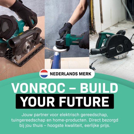 VONROC Muurfrees – Sleufmachine – 1700W – Ø150MM – Incl. 2 stuks diamantschijven & opbergtas