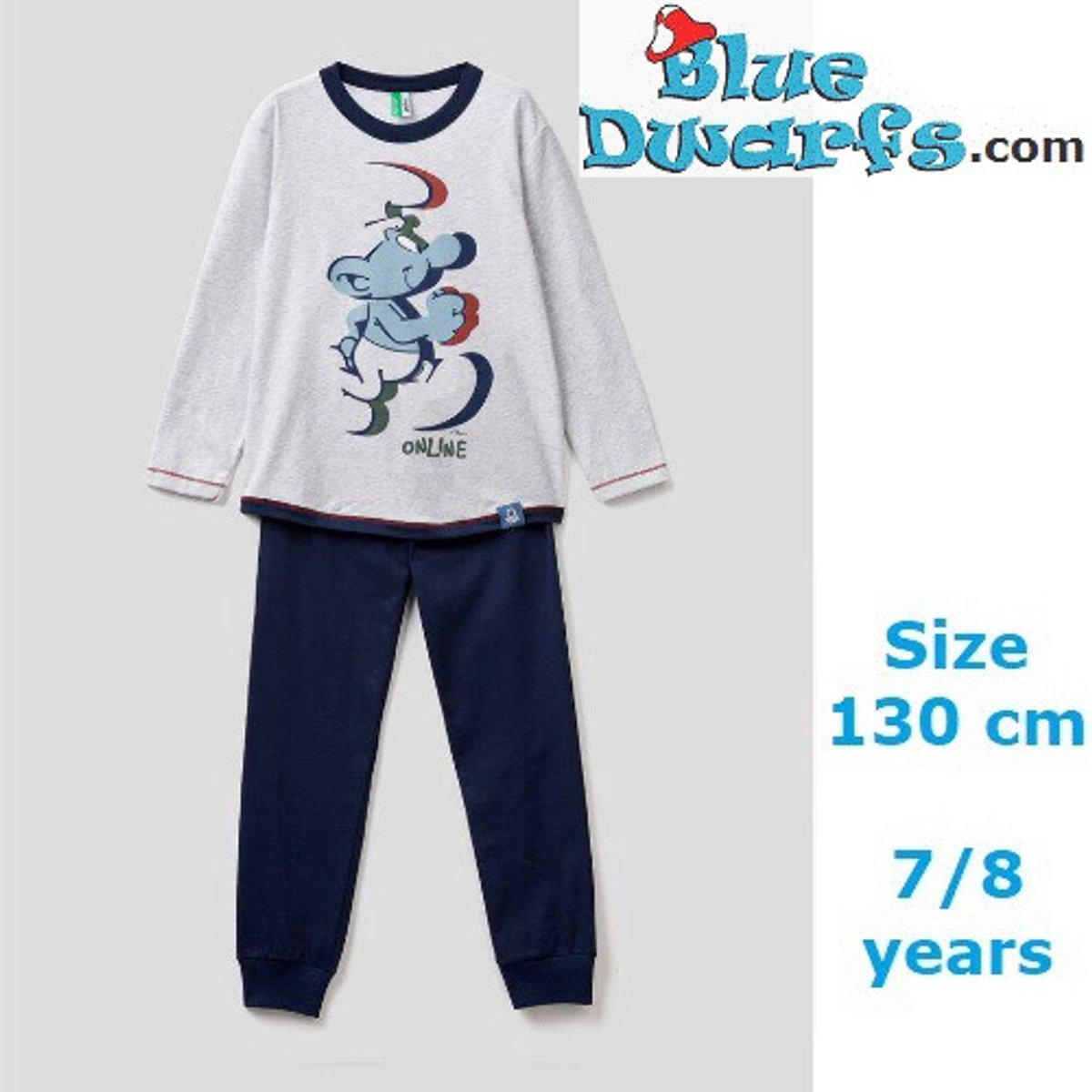 Smurf kinder Pyama - United Colors of Benetton - 130cm - 7/8 jaar
