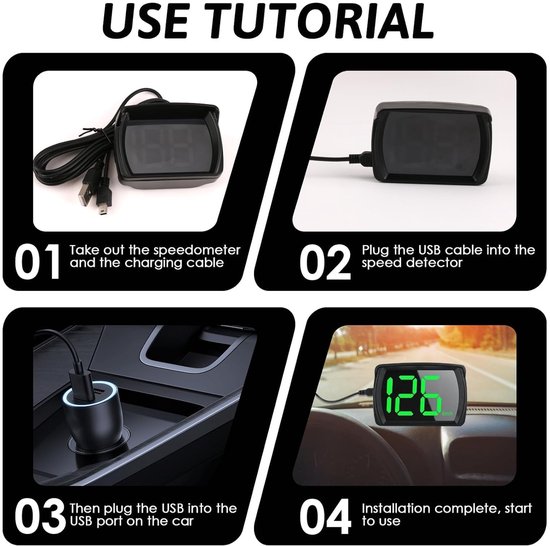 Auto Motor HUD Headup Display LED Digitale GPS Snelheidsmeter Ondersteuning MPH/KMH Tijdweergave kopen vanaf een prijs van 16