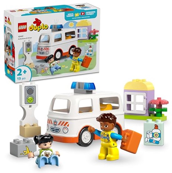 LEGO DUPLO Ambulance avec chauffeur pour faire semblant de jouer - 10447