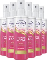Andrélon 5-in-1 Anti-Klit Spray - Levendig Lang - verrijkt met biotine - 6 x 150 ml