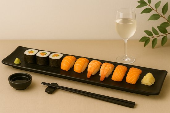 Sushi Servies 4 personen - 100% Melamine - Complete set - Sushi Kit - Incl. Sushi Stokjes van Merkloos — afbeelding 3