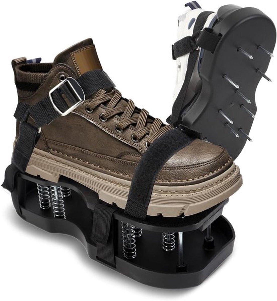 Nagelschoenen met klittenbandsluiting voor gazonbeluchting en verticuteren - Automatische vuil- en bladverwijderaar voor gazon en tuin