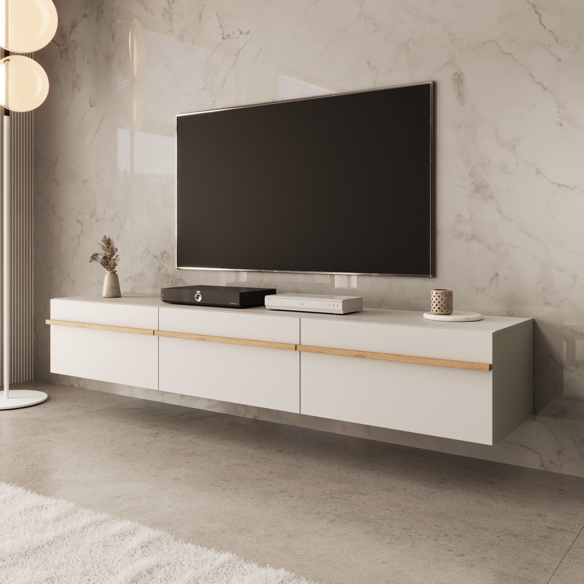 MEUBELLA TV-Meubel Arda - Beige - 192 cm