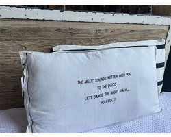 Luna & Lola | XL Linnen Pillow + Filling | 90 x 50 cm | The Music Sounds Better | White
