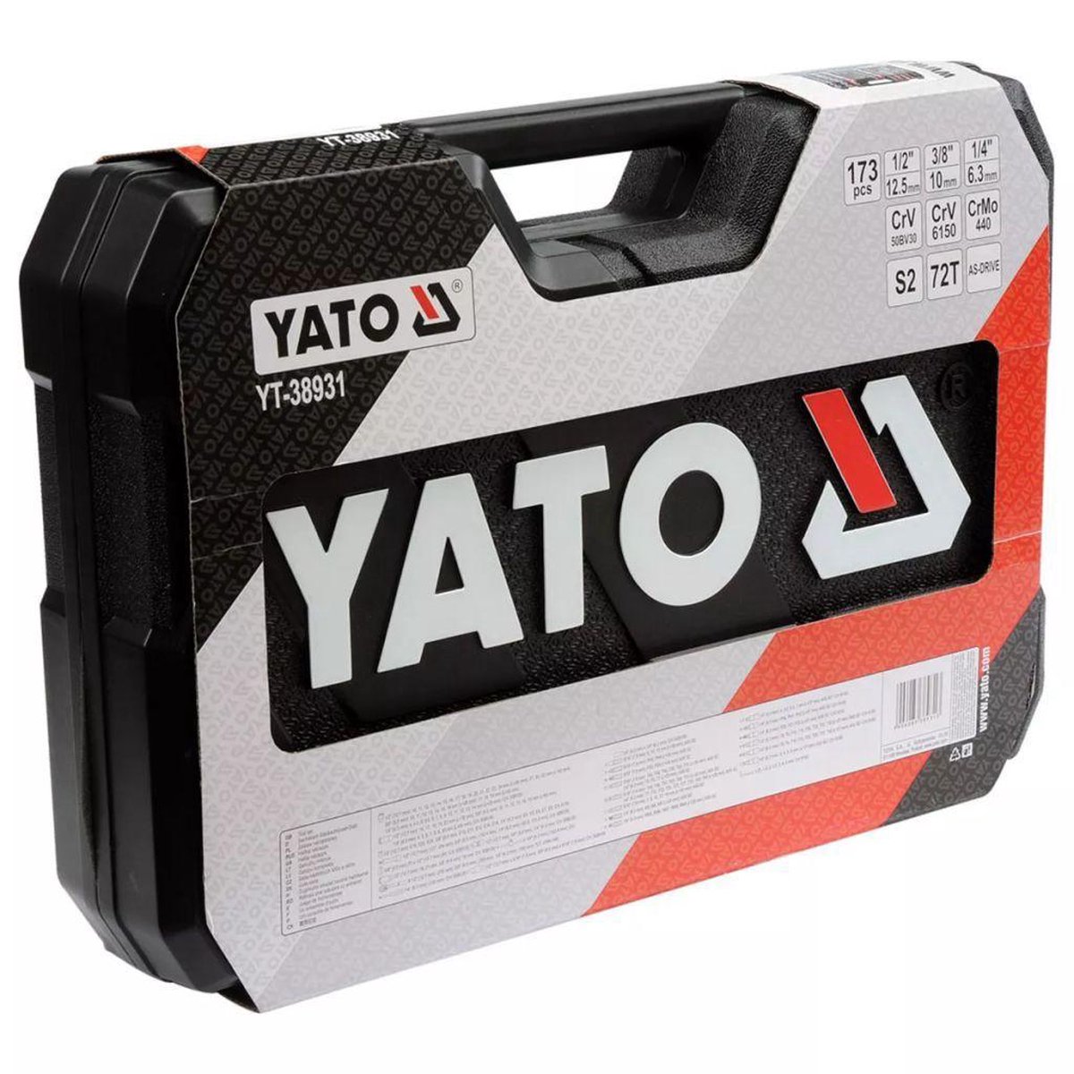 Jeu de clés à douilles à cliquet YATO 173 pièces YT-38931 | bol.com