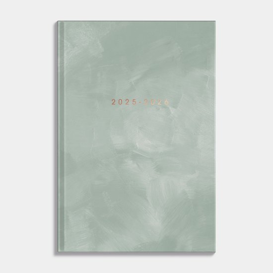 Hobbit - Schoolagenda 2025-2026 - 1 week op 2 pagina's - Harde kaft - A5 (14 x 20,5 cm) - Verfstructuur Groen
