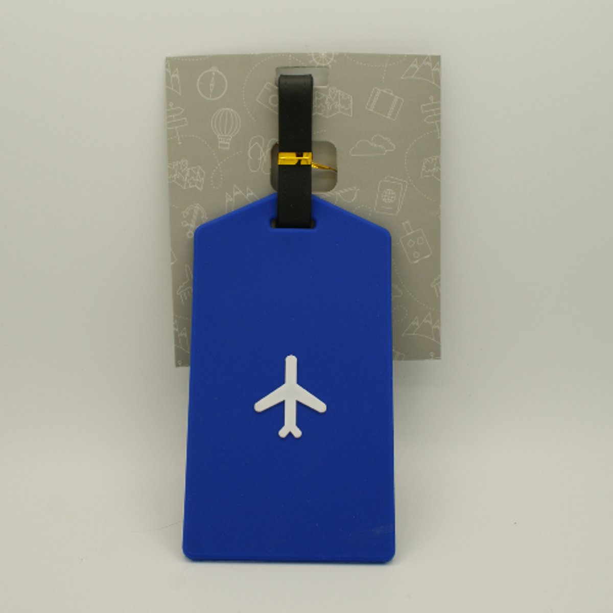 Kofferlabel - Blauw - Vliegtuigicoon | Bagagelabel - Luggage Tag