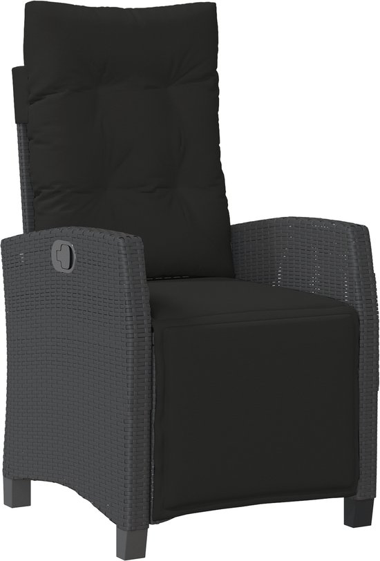 vidaXL - Ensemble de jardin 7 pièces - en - noir - poly - rotin