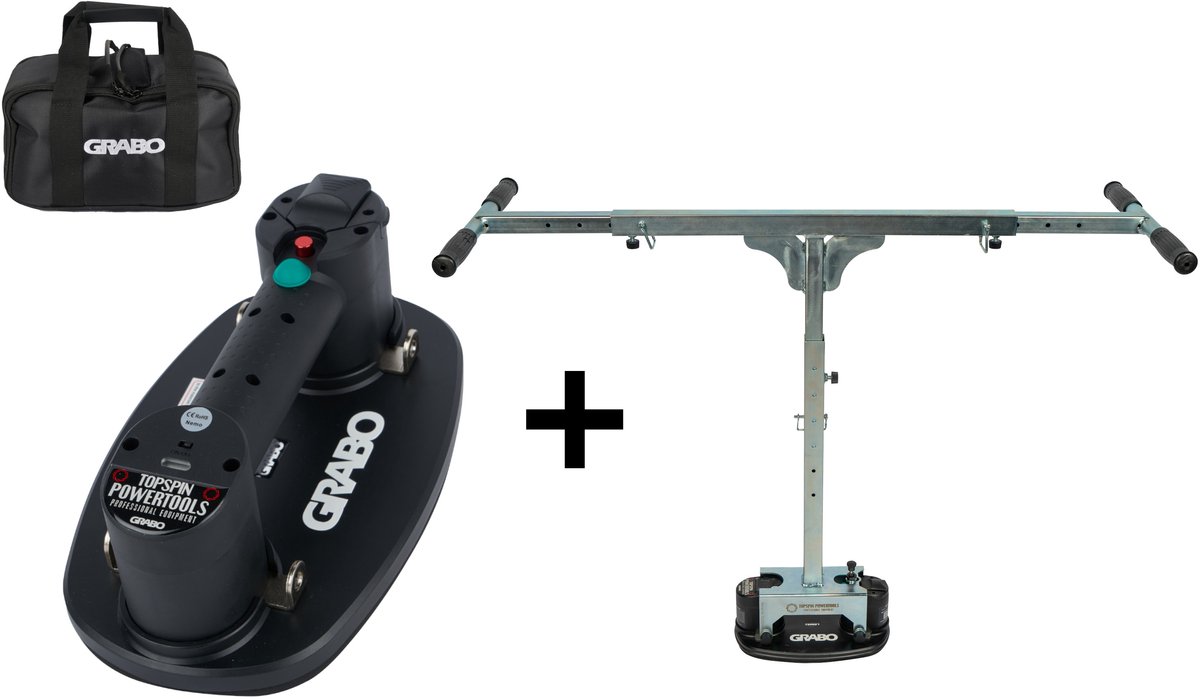 GRABO Plus in Tas + T-Lift 120 - Elektrische draagbare vacuümzuiger - Handgereedschap - Hefvermogen 120 kg