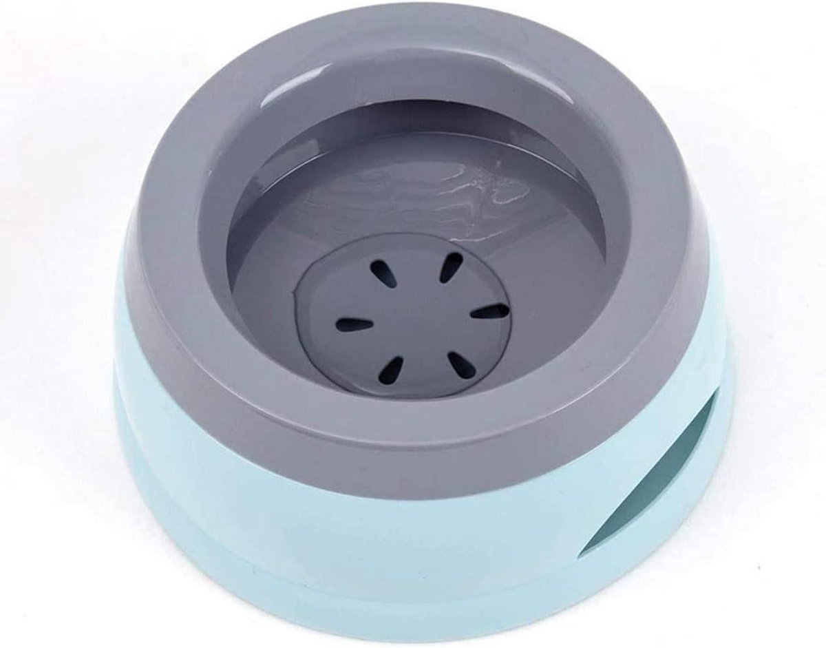 Lekvrije drinkbak voor honden - antislip, auto reizen, spatbescherming, draagbaar - blauw