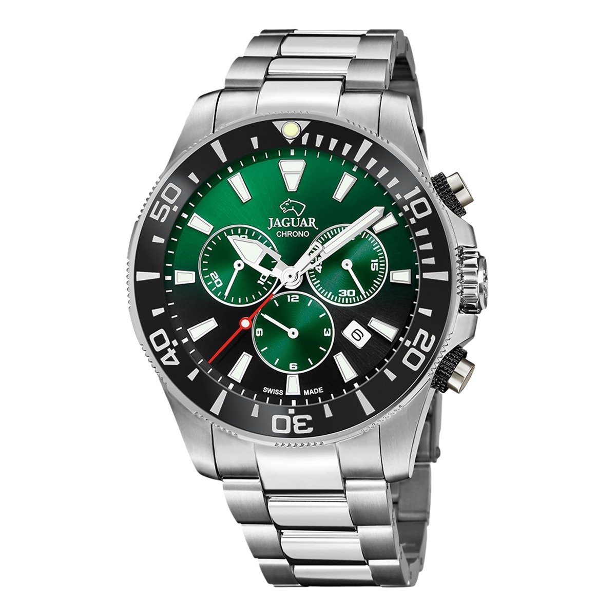 Jaguar J861-9 Heren Horloge - Chronograaf - Saffierglas - Roestvrijstaal-Staal - Zilverkleurig - Ø 43.5 mm - Quartz - Vouw-Vlindersluiting