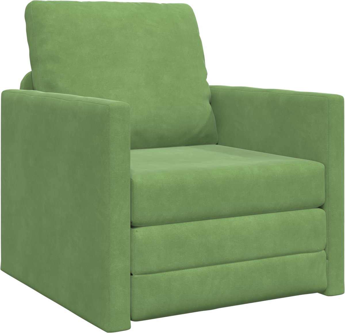 vidaXL Slaapbank - Lichtgroen - 74 - x - 77 - x - 81 - cm - Fluweel