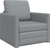 vidaXL - Vloersofa - Bed - 2-in-1 - Lichtgrijs - 74x77x81 - cm - Stof