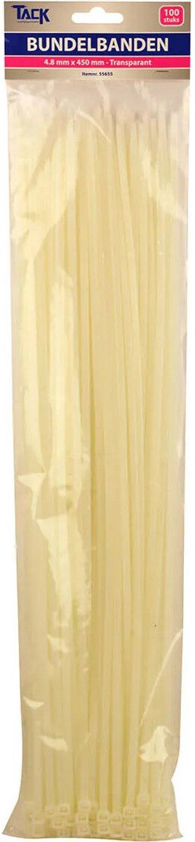 TACK Bundelbandjes 4,8 x 450mm 100 stuks transparant
