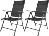 Bol.com AXI Mack 7 Standenstoel - Campingstoel – Antraciet & zwart – Set van 2 stuks – Ventilerend en weerbestendig – 120 kg dra... aanbieding