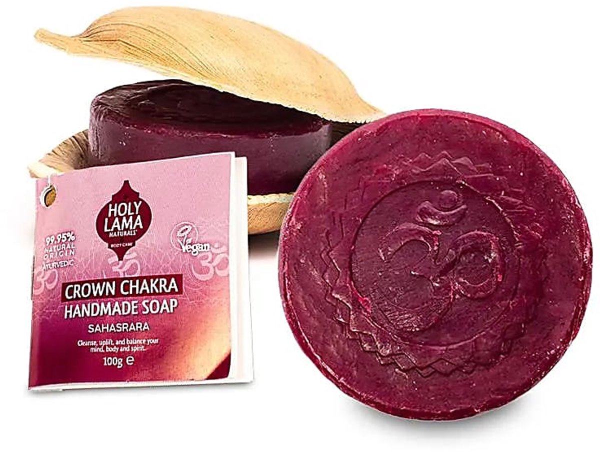 Holy Lama - zeep - kruin chakra - in palmblad - 100 gram