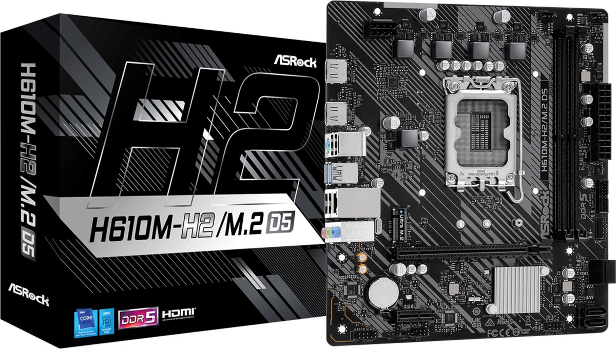 Moederbord Intel Asrock H610M-H2/M.2 D5