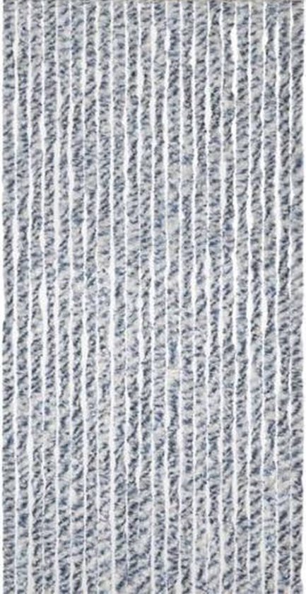 Vliegengordijn Kattenstaart 90x200cm – Grijs Wit – Chenille – Insectenwerend - Let op hoogte - Meet kozijn op !