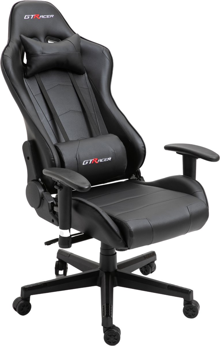 Afbeelding 3 van GTRacer Pro - Game Stoel - Gaming Stoel - Ergonomische Bureaustoel - Gamestoel - Verstelbaar - Gaming Chair - Zwart
