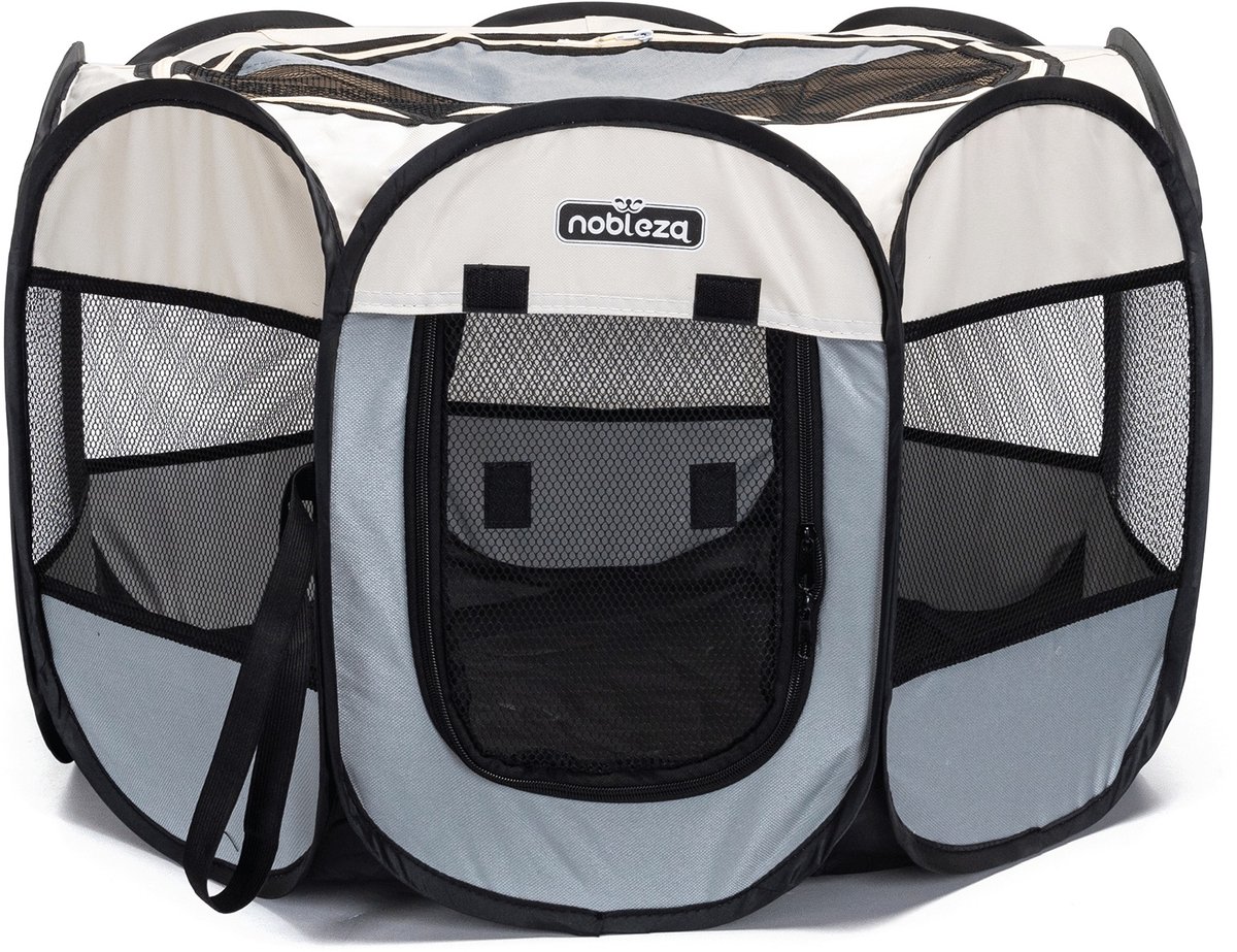 Nobleza Opvouwbare Hondenbench & Kattenbench - Reisbench - 90 x 90 x 58 cm - Grijs