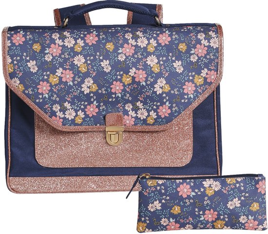 Vertbaudet Cartable + trousse Fleurs pour filles