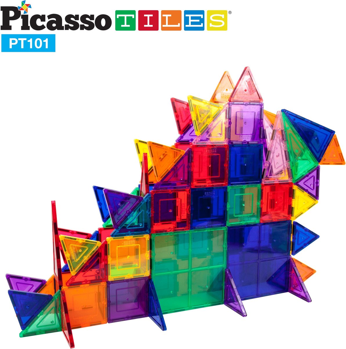 Tactic Picasso Tiles - Constructiespeelgoed - Magnetic Tiles - Magnetische Tegels - Play Set - STEM Speelgoed - Creatief Bouwspeelgoed - 101-Delig - Vanaf 3 Jaar — afbeelding 21