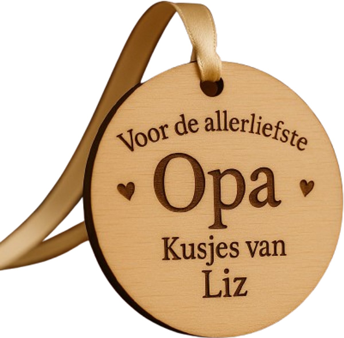 Gepersonaliseerde medaille - Voor de allerliefste opa - hout