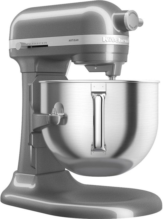 KitchenAid Artisan Standmixer met in Hoogte Verstelbare Kom - Krachtig, stil, 11 snelheden, roestvrijstalen accessoires en capaciteit van 6,6L - Tingrijs van KitchenAid — afbeelding 5