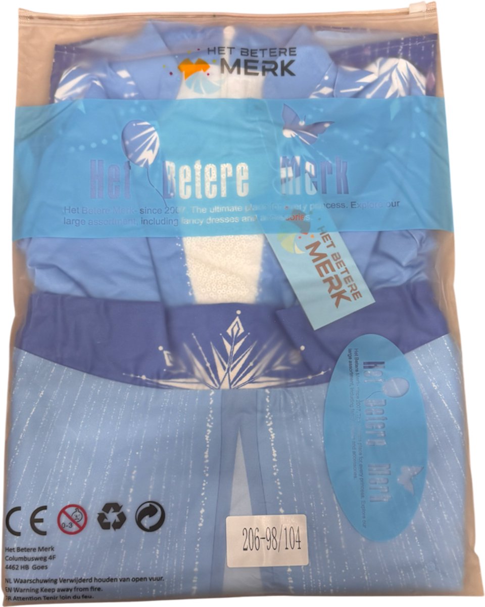 Frozen prinsessenjurk - Het Betere Merk prinsessenjurk meisje - Elsa jurk met haarvlecht - maat 110/116 - prinsessen verkleedkleding — afbeelding 5