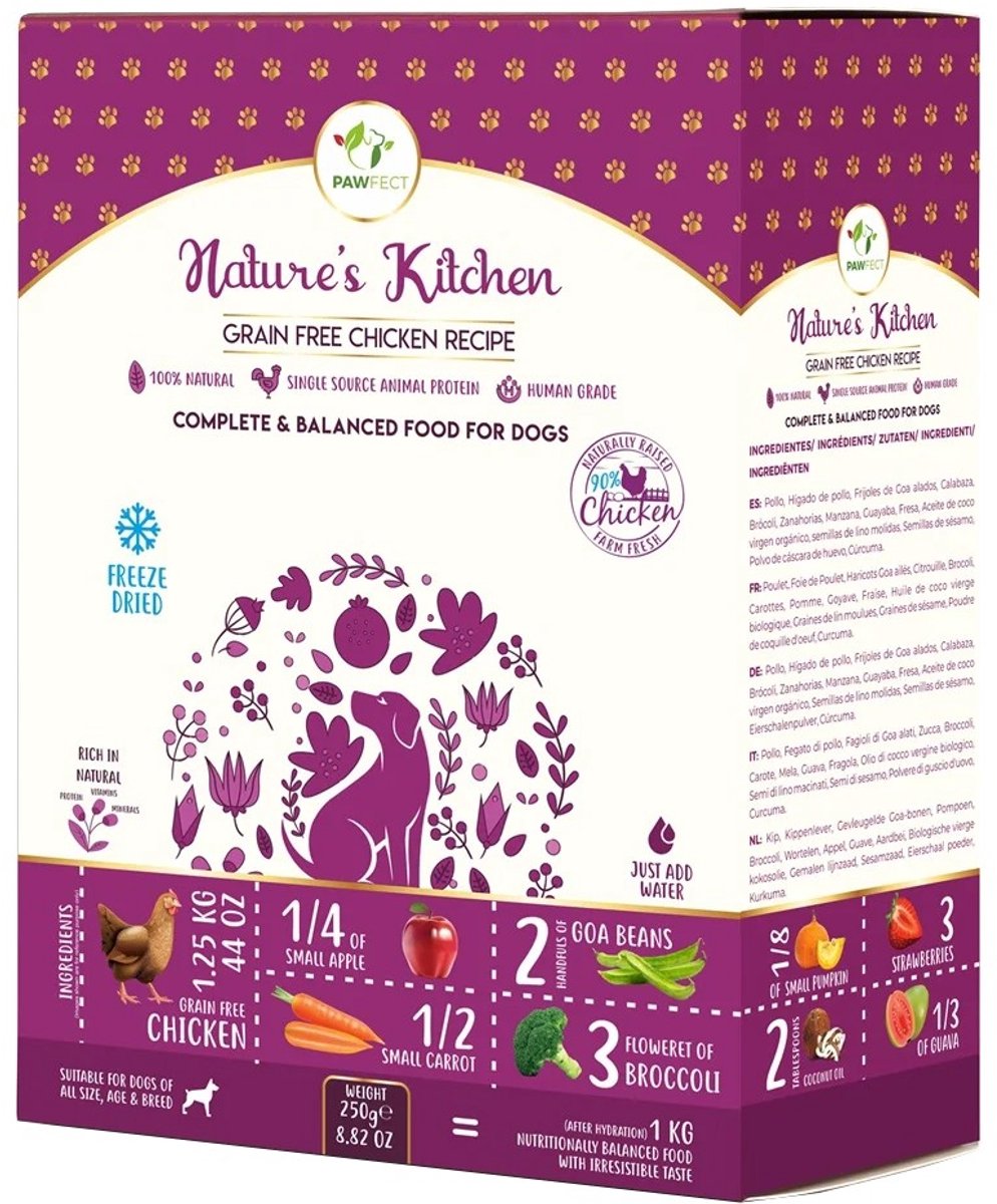Pawfect 250 gr Pawfect freeze dried foods chicken recipe hondenvoer