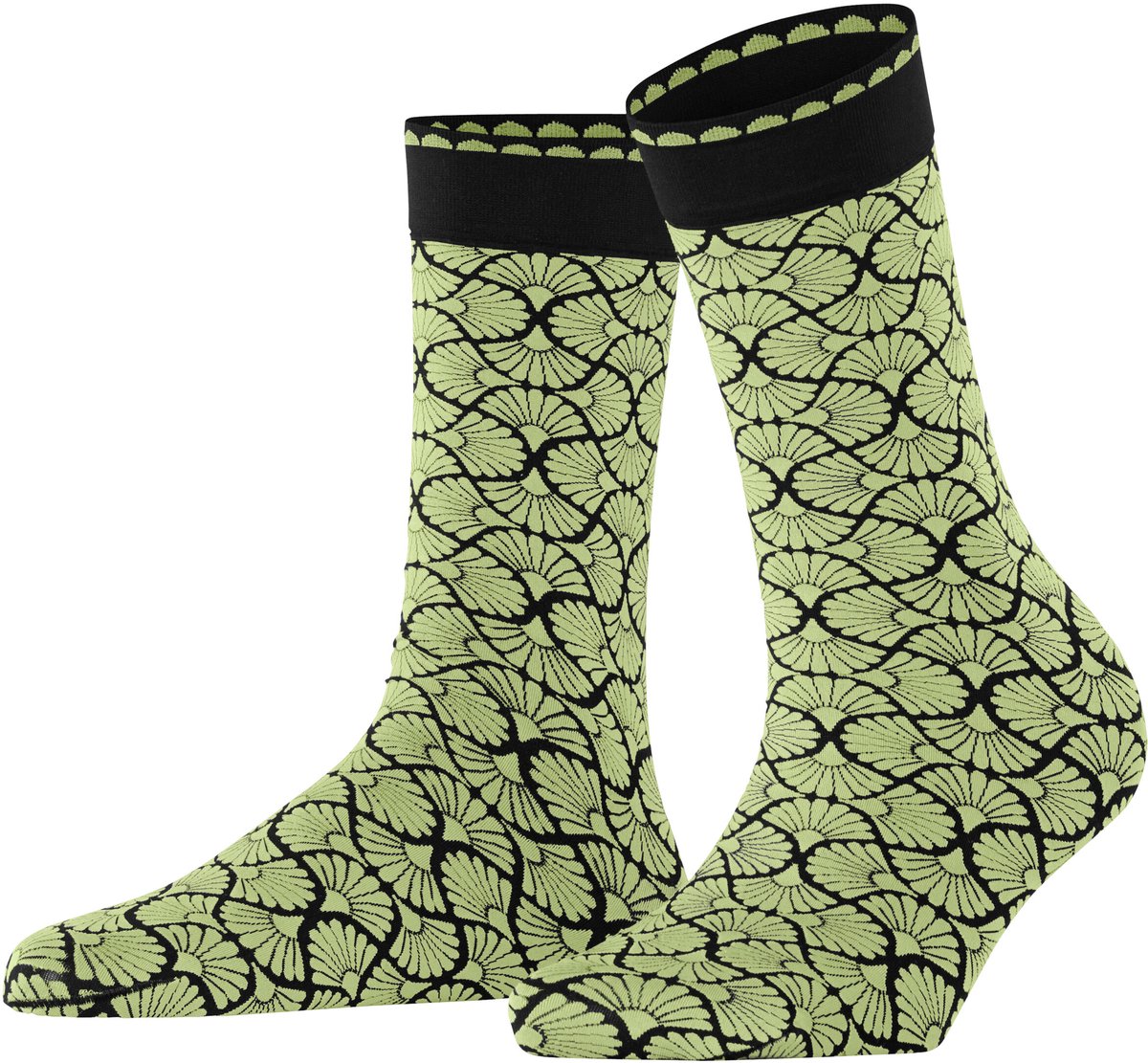 Falke Flair Epoque gedessineerd materiaal 80 DEN sokken dames groen-38 groen 7498