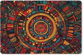 Muismat XXL 90x60 cm - Bureau onderlegger - Bureau mat Mandala - Cirkels - Patronen - Bureaumat - Gaming mousepad xl - Bureaulegger groot - Computer deskmat