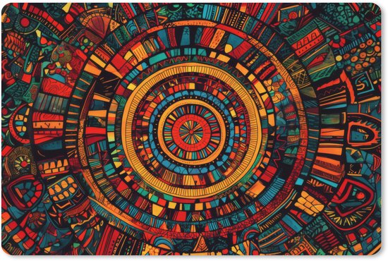 Muismat XXL 90x60 cm - Bureau onderlegger - Bureau mat Mandala - Cirkels - Patronen - Bureaumat - Gaming mousepad xl - Bureaulegger groot - Computer deskmat