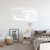 Muursticker Voiture des Pompiers - Rouge - 120 x 59 cm - chambre bébé et enfant - Muursticker4Sale