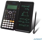 Ariqo™ Wetenschappelijke Rekenmachine - Grafische Calculator - Studenten, School, Werk en Kantoor - Met LCD Notepad - 417 Functies - Inclusief Pen - 16.2x1.75x8.1 cm Zwart