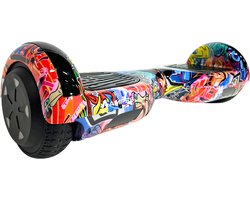 Ampes Hoverboard - Bluetooth Speaker - 24V 4.0 Ah Accu - Oxboard - 12 km/h - UL2272 Gecertificeerd - LED Verlichting - Anti lek banden - Belastbaar tot 120KG - 6.5 Inch - Inclusief Draagtas - 700W - Graffiti