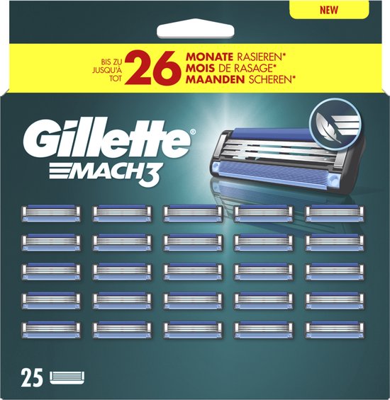 Gillette Mach3 Base Scheermesjes Voor Mannen - 25 Gillette Navulmesjes