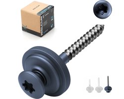 WALCUR Spenglerschroeven ø 4.5 x 45 mm RVS Zelfborende Vlonderschroeven 100 Stuks Lekkagevrij Dakschroeven met Rubberen Ringen Grijs Houtschroeven Torx