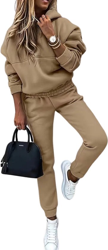 Survêtement Nivard Femme - Survêtement - Adultes - Capuche - Pantalon de jogging - Pantalons de jogging - Sweat à capuche - Kaki - Taille S