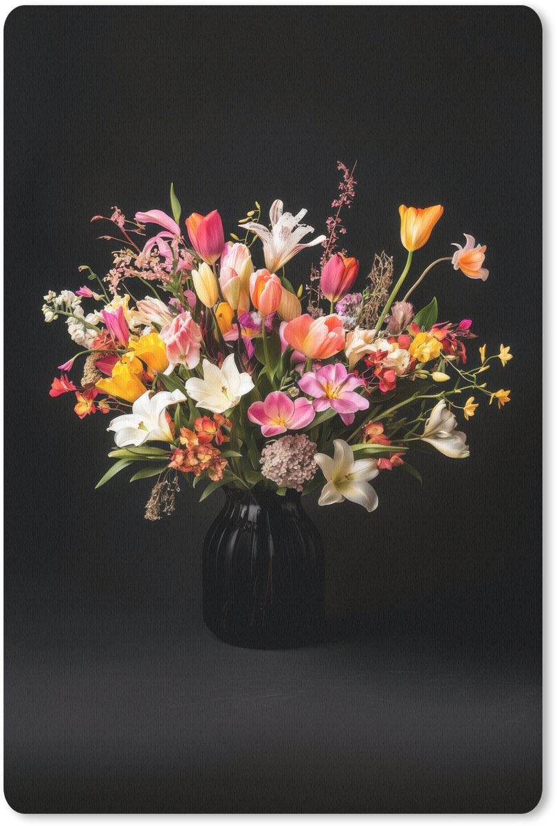 Muismat 18x27 cm - Mousepad Vaas - Bloemen - Tulpen - Muismatten