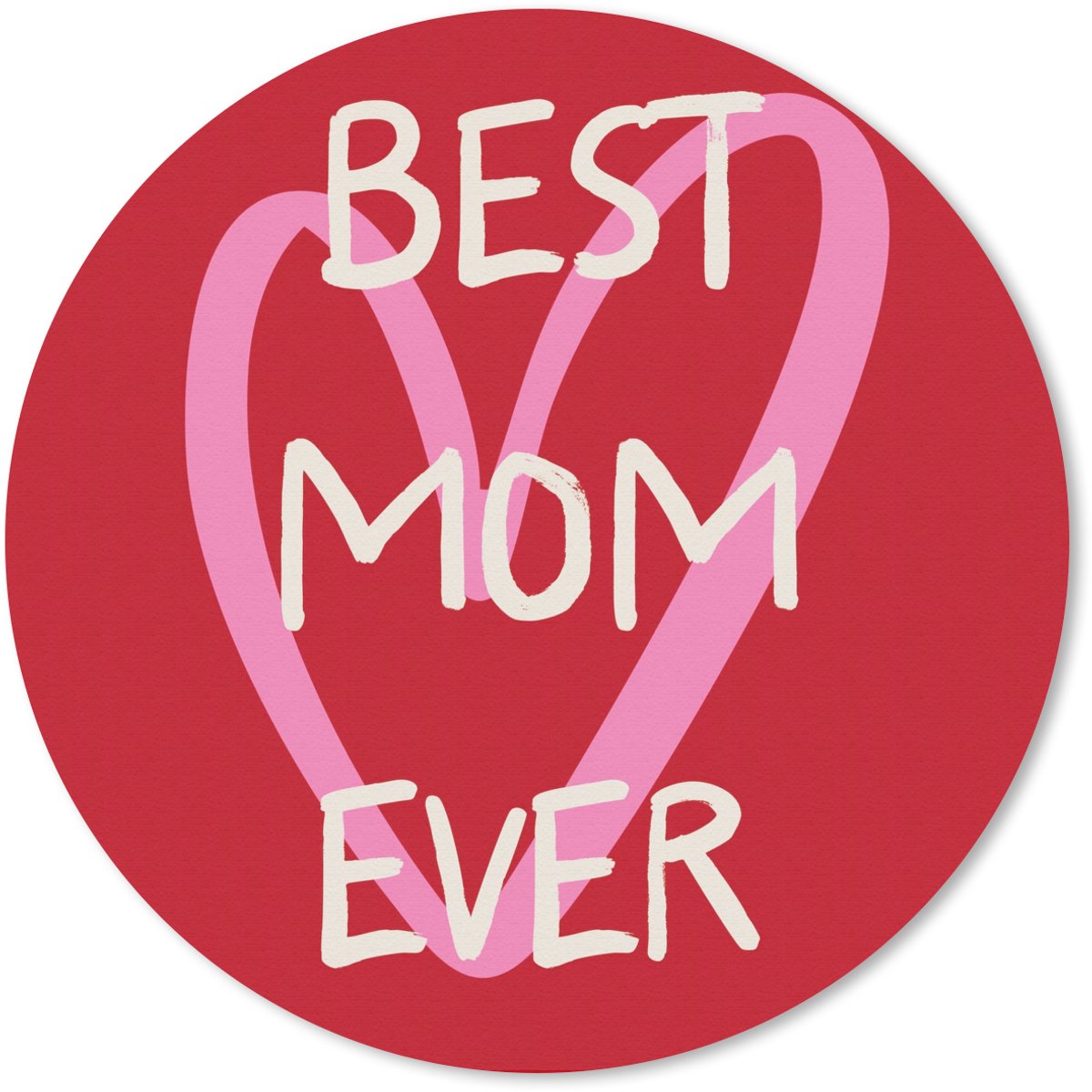 Muismat rond 40x40 cm - Mousepad Moeder - Quote - Hartje - Rood - Ronde muismatten