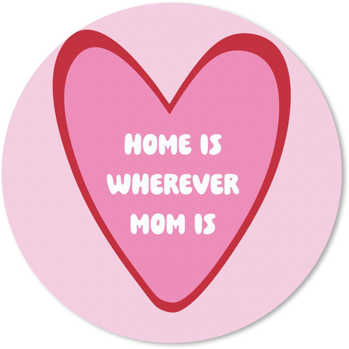 Muismat rond 50x50 cm - Mousepad Quote - Moeder - Roze - Ronde muismatten