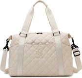 Reistas beige dames - vliegtuigtas - handbagage vliegtuig - sporttas - Weekendtas - Vliegtuigtas - Handbagage vliegtuig - Sporttas - 43x28x18 cm met nat vak, grote capaciteit, waterdichte zwemtas voor reizen, sport, fitness