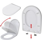 Bol.com vidaXL Toiletbril soft-close met quick-release ontwerp vierkant wit aanbieding