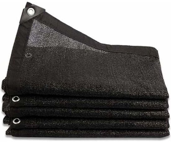 Filet d'ombrage KZQ - voile d'ombrage renforcé plus épais - filet coupe-vent pour serre avec œillets - pour couverture végétale, jardin en serre, pergola (noir)