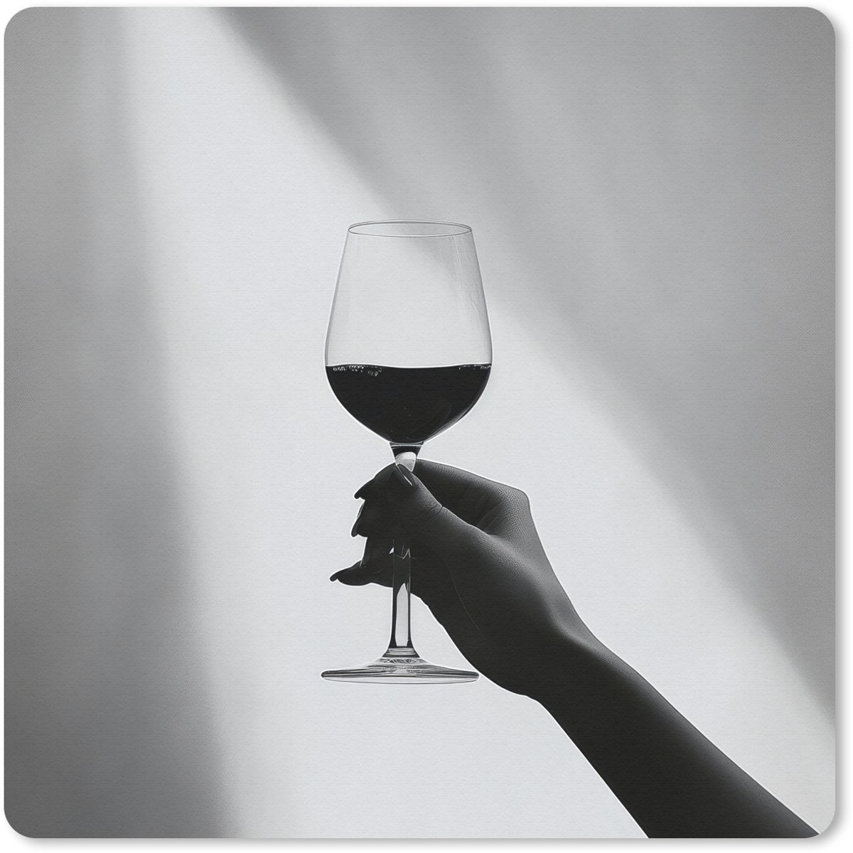 Muismat 20x20 cm - Mousepad Lichtinval - Wijn - Rood - Glas - Muismatten