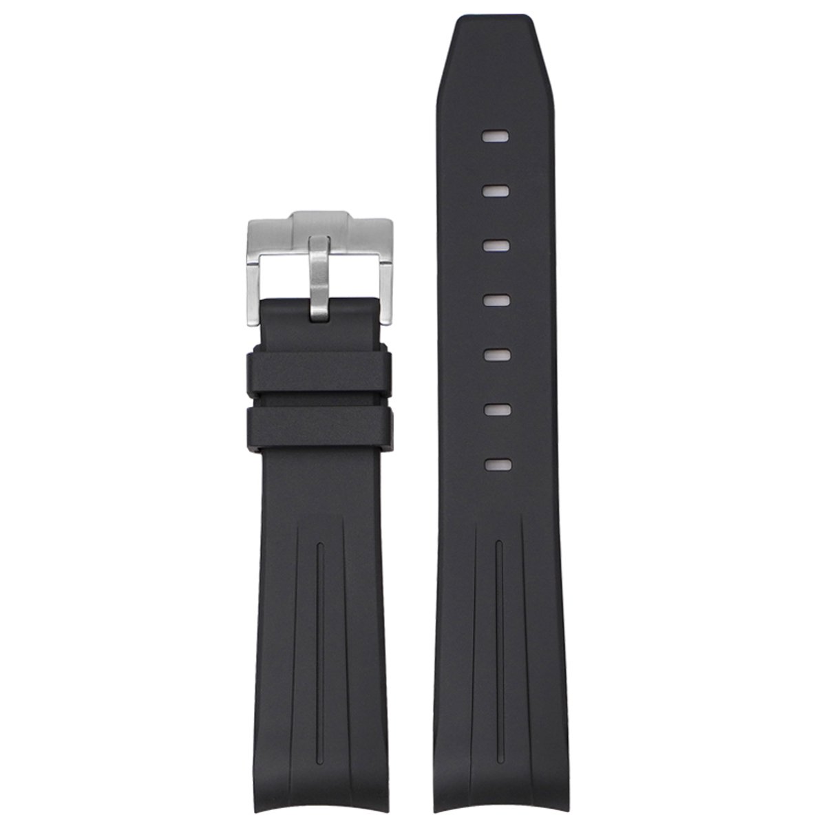 Horlogebandje voor Rolex Horloge - SEIKO Horloge - Omega x Swatch MoonSwatch - 20mm - Zacht Rubber - Zwart