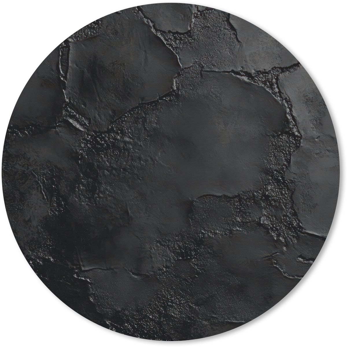 Muismat rond 30x30 cm - Mousepad Zwart - Verf - Ronde muismatten