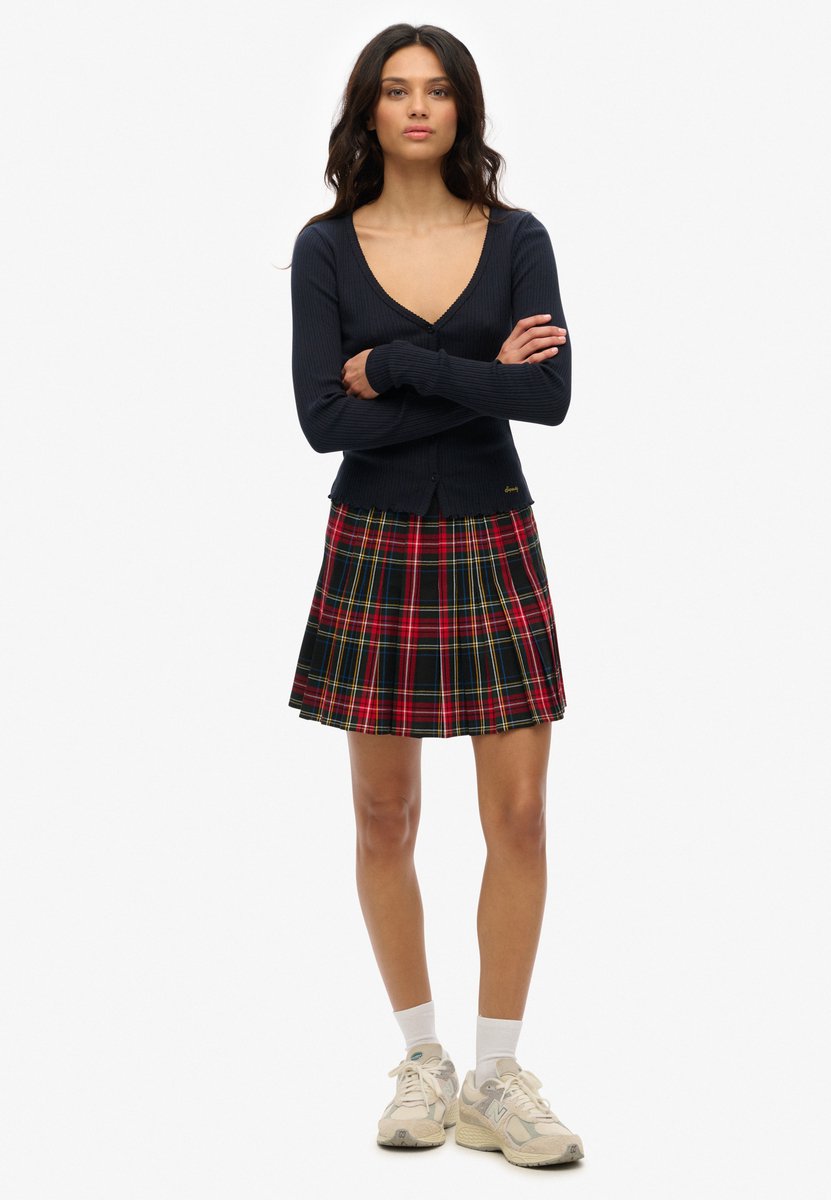 Superdry Geruite minirok Dames Rokken Marineblauw